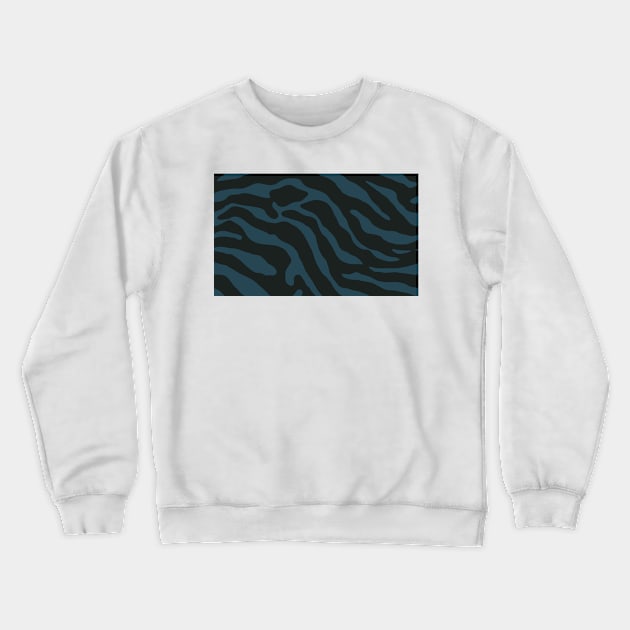 Tiger Skin Pattern Face Mask Teal Blue Crewneck Sweatshirt by MAGE